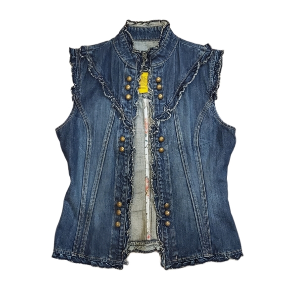 Star Jeans Tops - Star Jeans Cropped Denim Vest